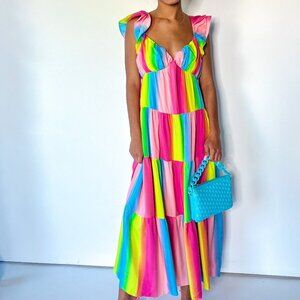Rainbow Ombre Maxi Dress